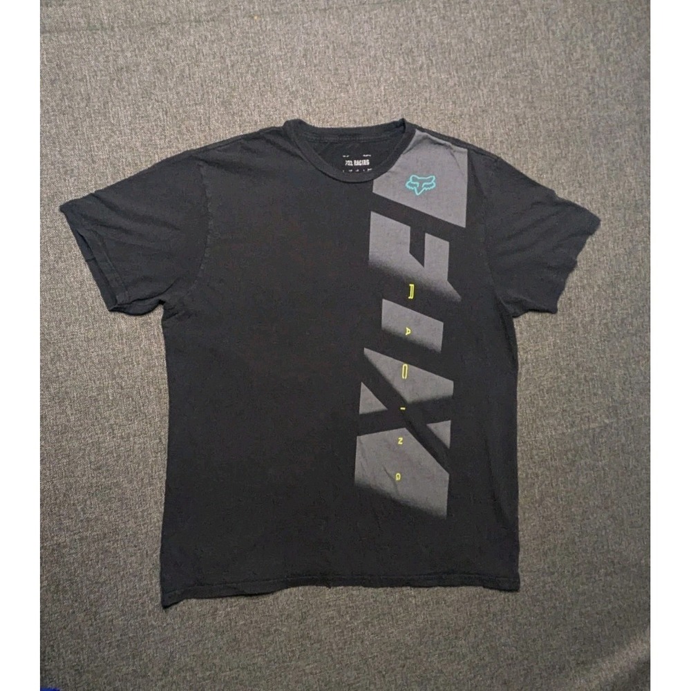 Y2K Fox Racing T-Shirt Mens Size XL Black Short Sleeve Tee Motorcycle Bike